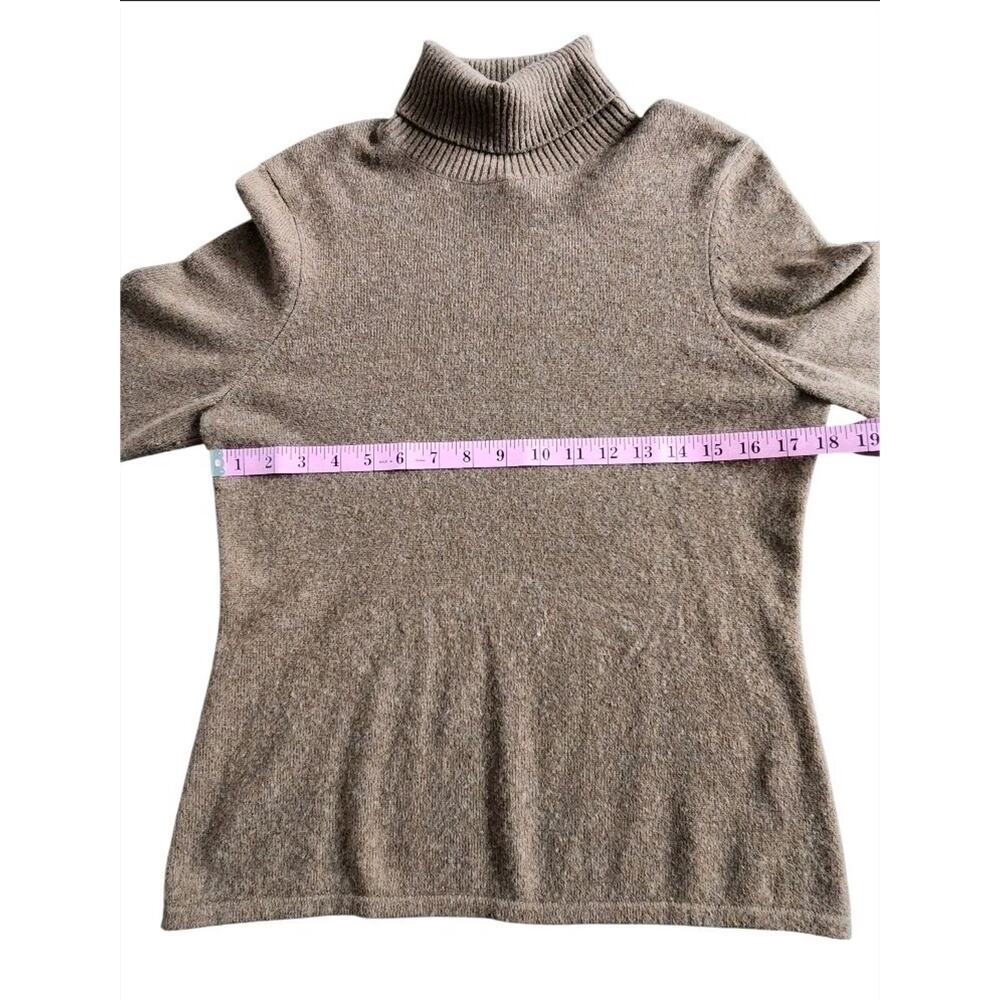 Sutton Studio 100% Cashmere Turtleneck Sweater Brown Women’s PM Petite Medium - Picture 6 of 8